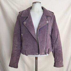 Blank NYC Purple Suede Leather Jacket
